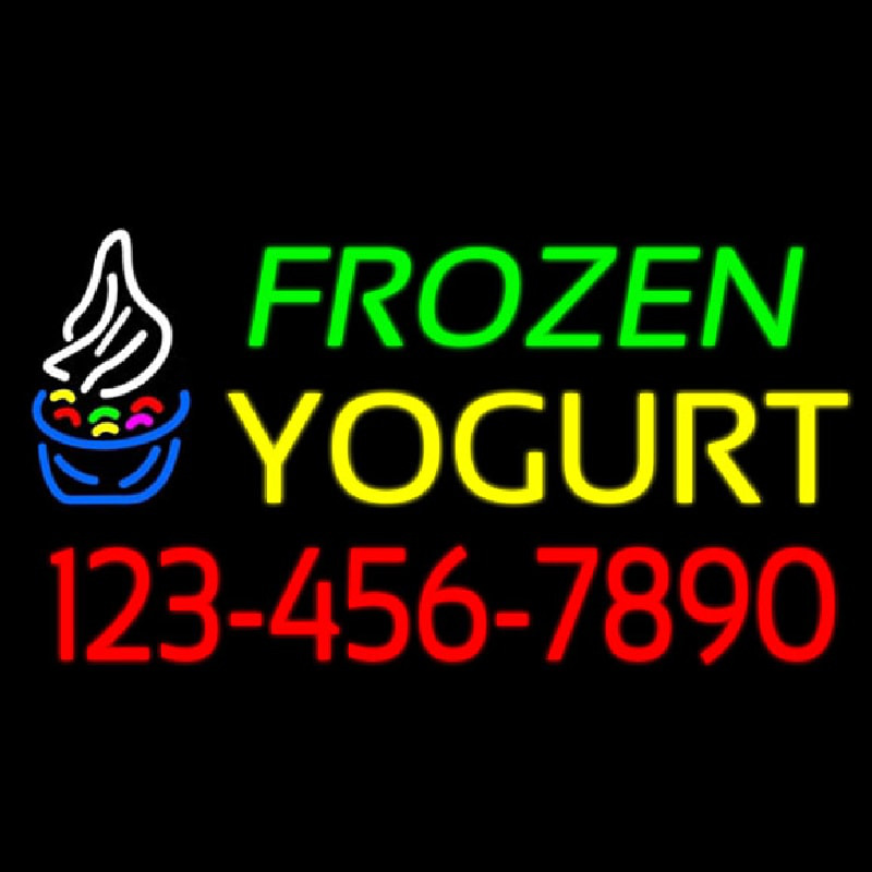 Frozen Yogurt With Phone Number Leuchtreklame