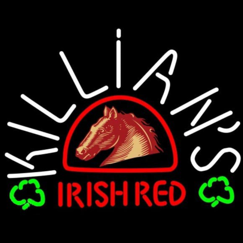 George Killians Irish Red Horse Head Shamrock Beer Sign Leuchtreklame