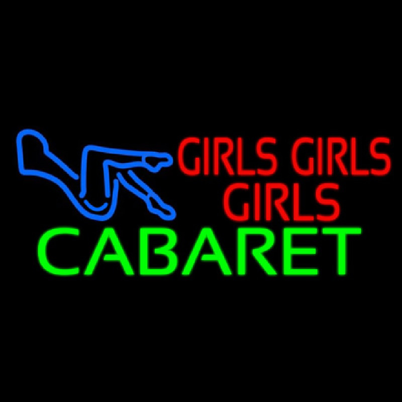 Girls Girls Girls The Cabaret Girl Logo Leuchtreklame