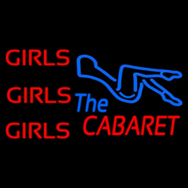 Girls Girls Girls The Cabaret Girl Logo Leuchtreklame