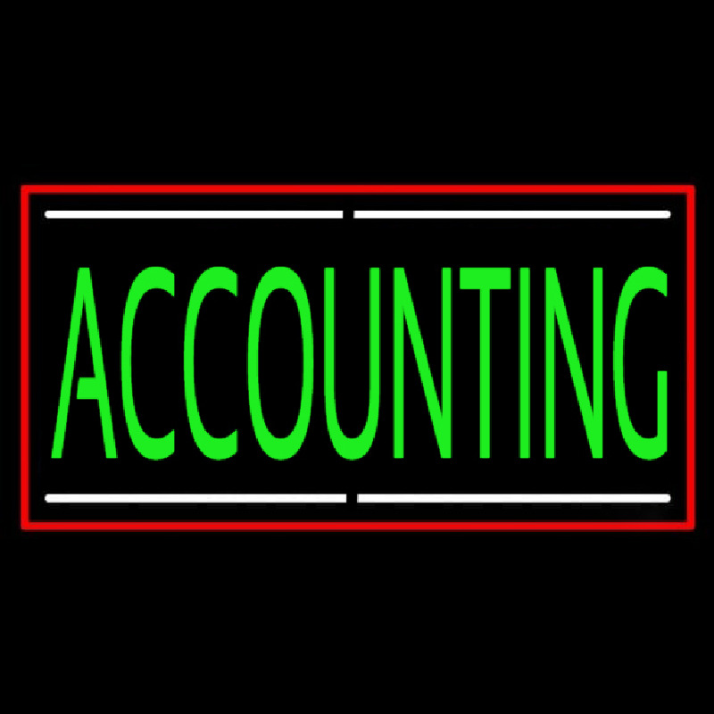 Green Accounting With Red Border Leuchtreklame