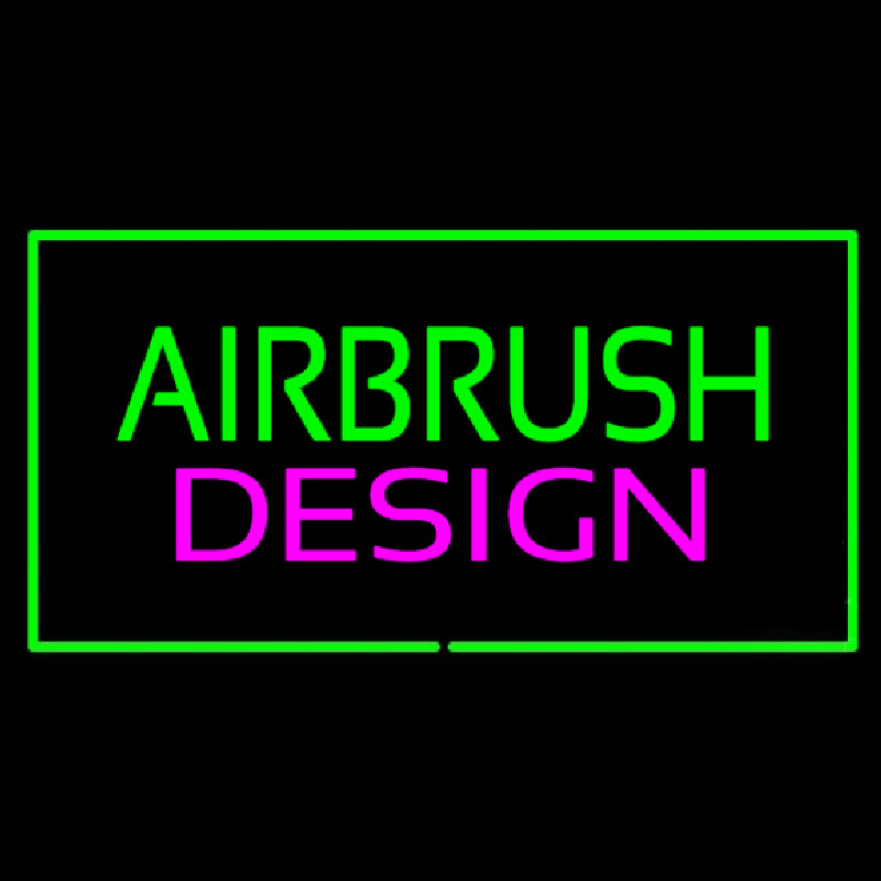 Green Airbrush Design Pink Green Border Leuchtreklame