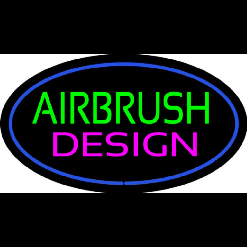 Green Airbrush Design Pink Oval Blue Leuchtreklame