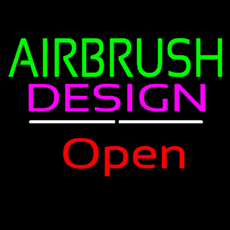 Green Airbrush Design Red Open White Line Leuchtreklame