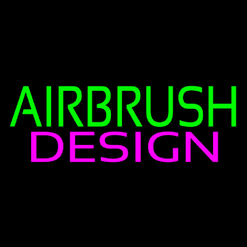 Green Airbrush Pink Design Leuchtreklame