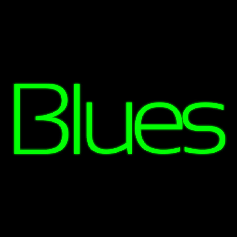 Green Blues Cursive 1 Leuchtreklame