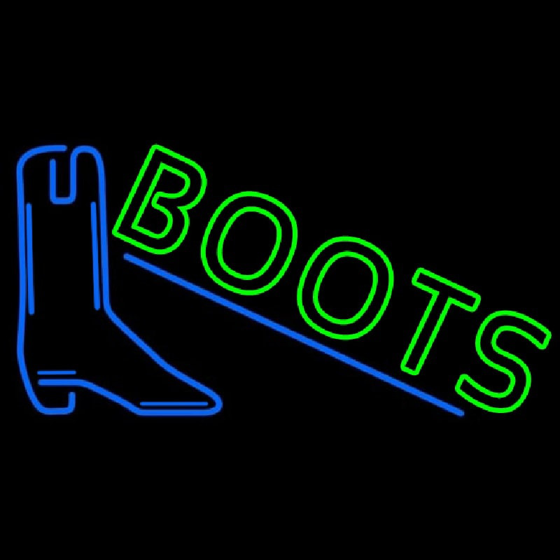 Green Boots With Logo Leuchtreklame