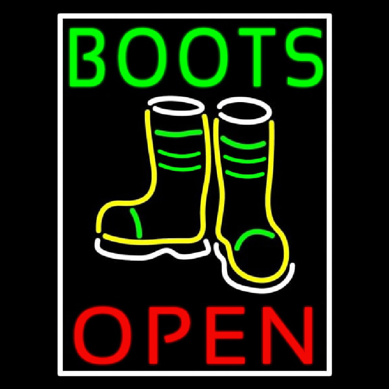 Green Boots With Logo Open Leuchtreklame