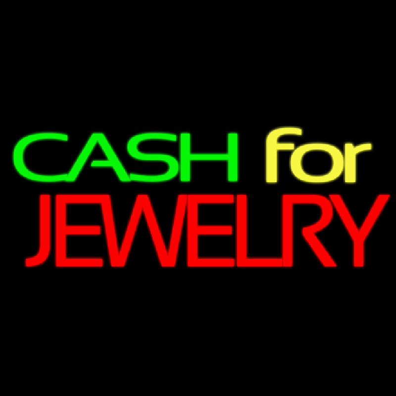 Green Cash For Jewelry Leuchtreklame