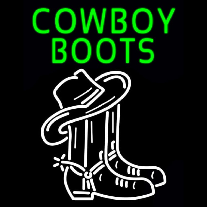Green Cowboy Boots With Logo Leuchtreklame