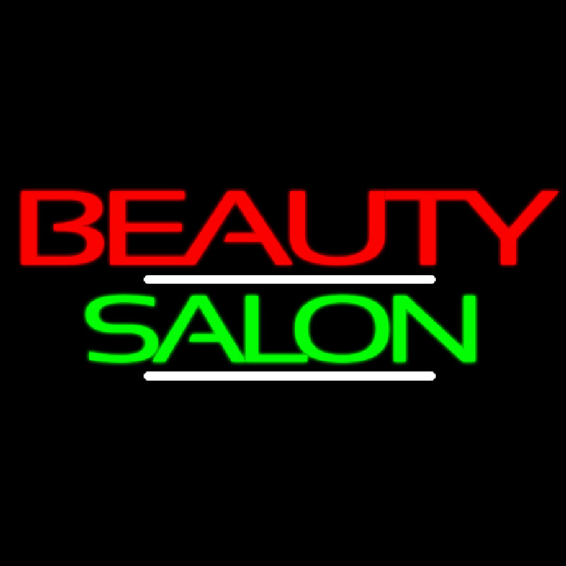 Green Cursive Beauty Block Salon Leuchtreklame