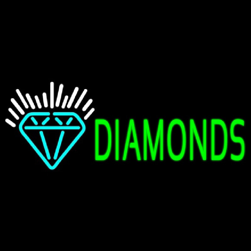 Green Diamonds Logo Leuchtreklame