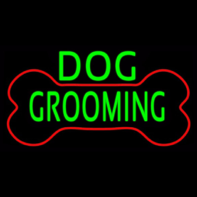 Green Dog Grooming Red Bone Leuchtreklame