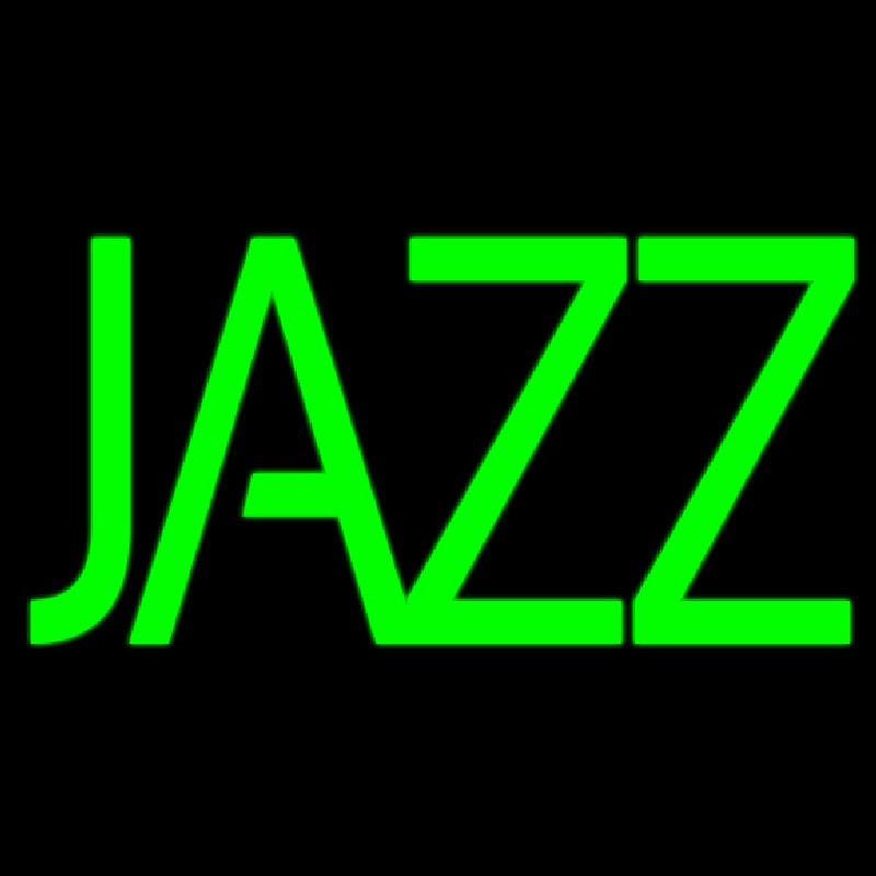 Green Double Stroke Jazz Block Leuchtreklame