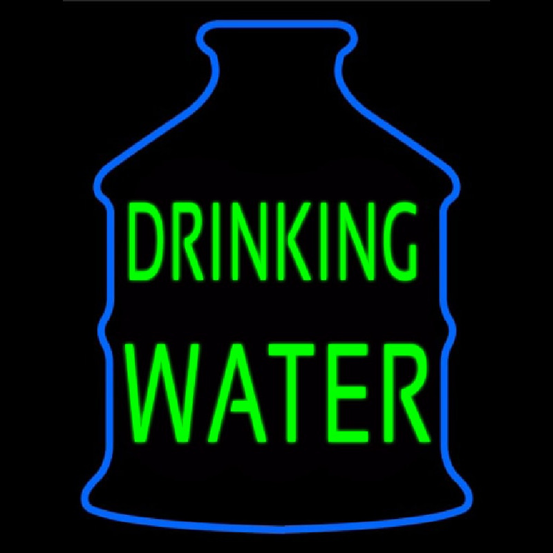 Green Drinking Water Logo Leuchtreklame