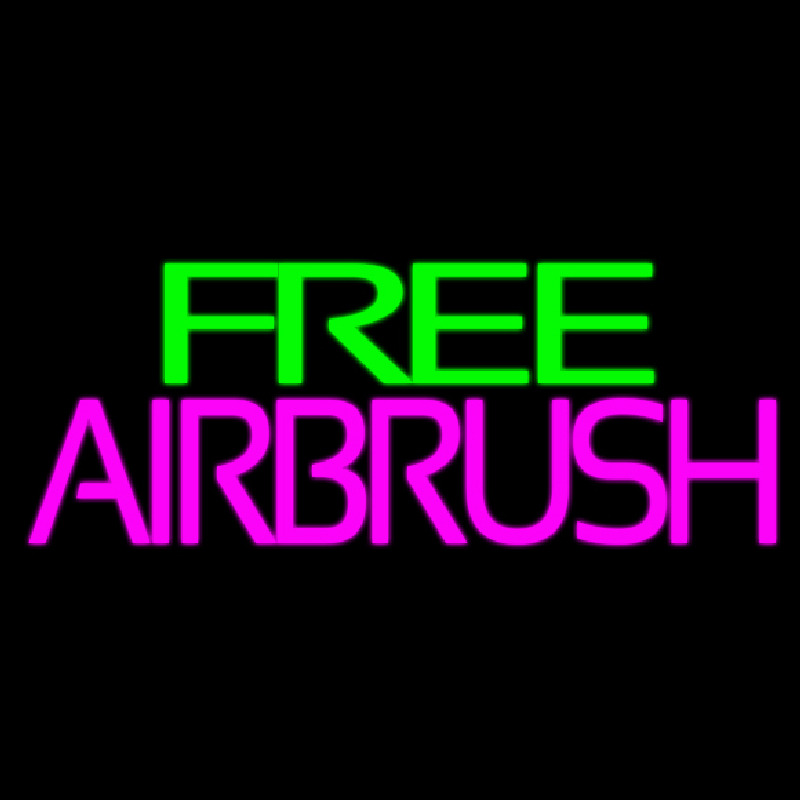 Green Free Pink Airbrush Leuchtreklame