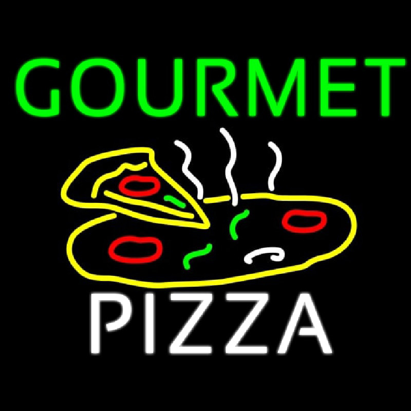 Green Gourmet Pizza Logo Leuchtreklame