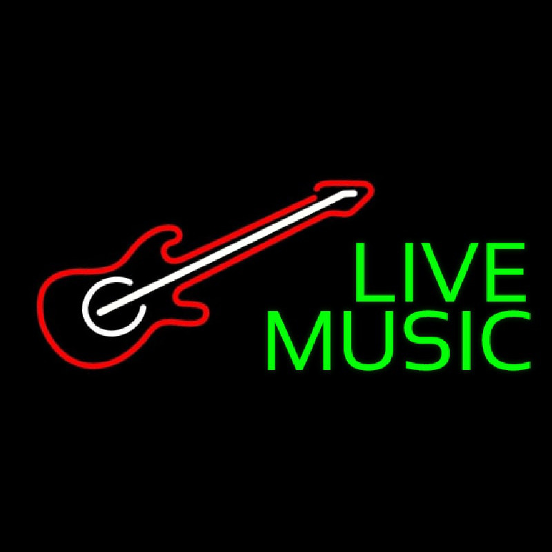 Green Live Music 2 Leuchtreklame