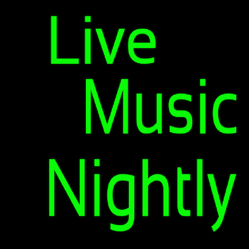 Green Live Music Nightly Block Leuchtreklame