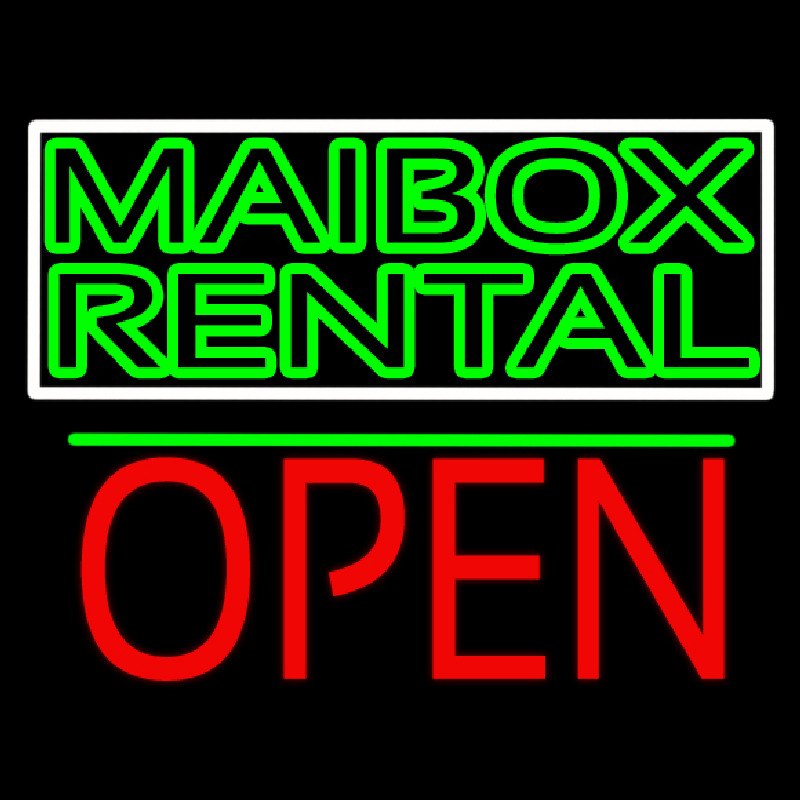 Green Mailbo  Rental Block With Open 1 Leuchtreklame