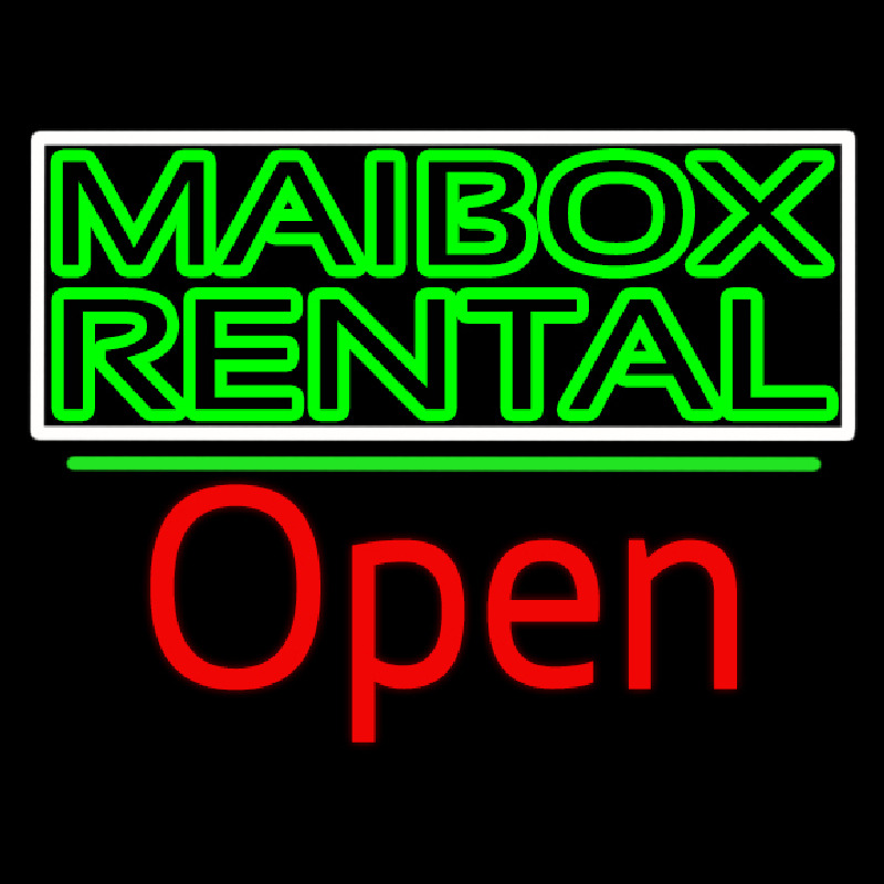 Green Mailbo  Rental Block With Open 2 Leuchtreklame