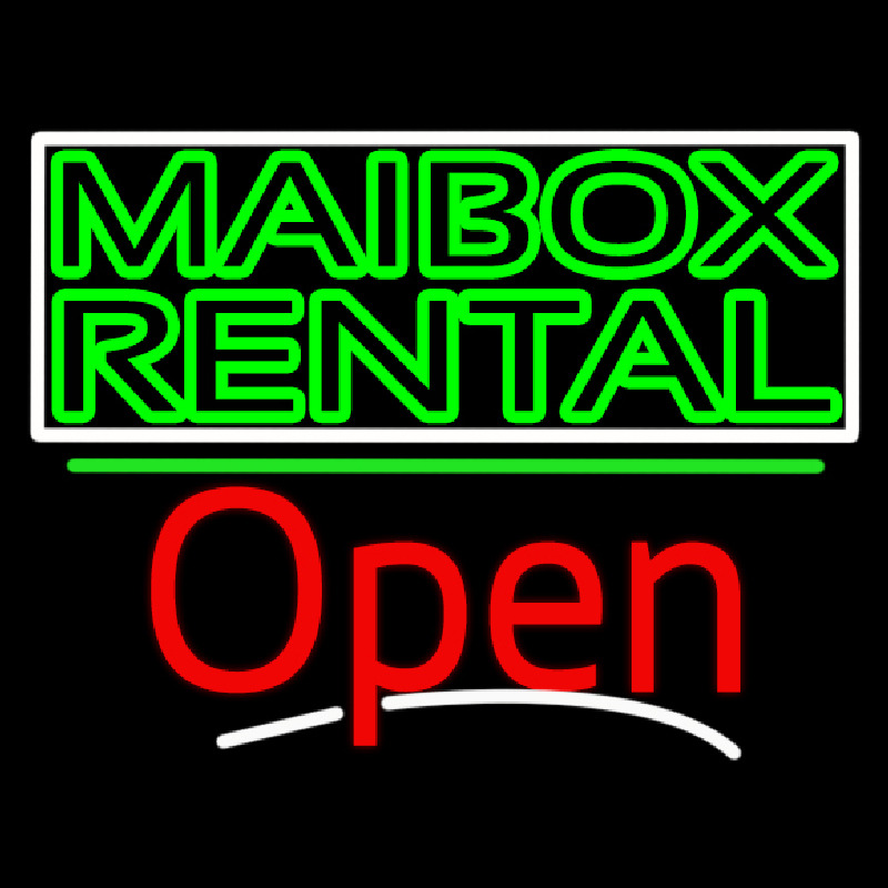 Green Mailbo  Rental Block With Open 3 Leuchtreklame