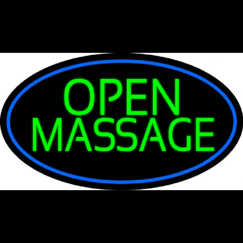 Green Open Massage Leuchtreklame