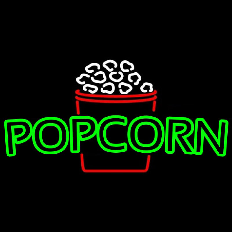 Green Pop Corn Logo Leuchtreklame