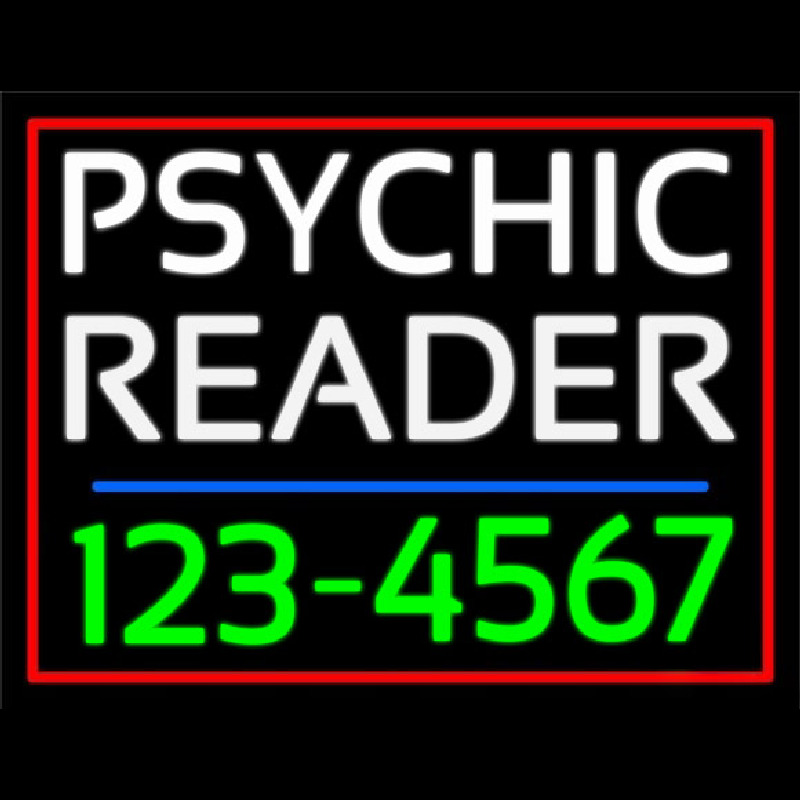 Green Psychic Reader With Phone Number Leuchtreklame