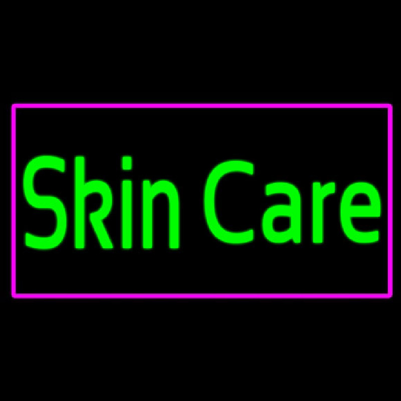 Green Skin Care Pink Border Leuchtreklame