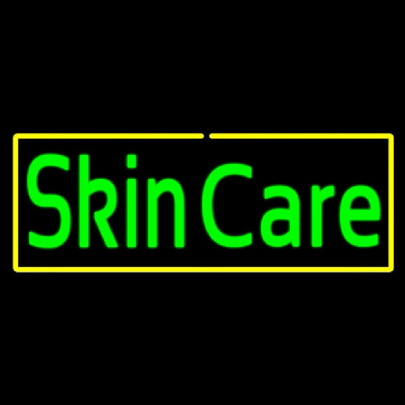 Green Skin Care Yellow Border Leuchtreklame