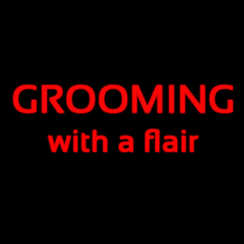 Grooming With A Flair Leuchtreklame