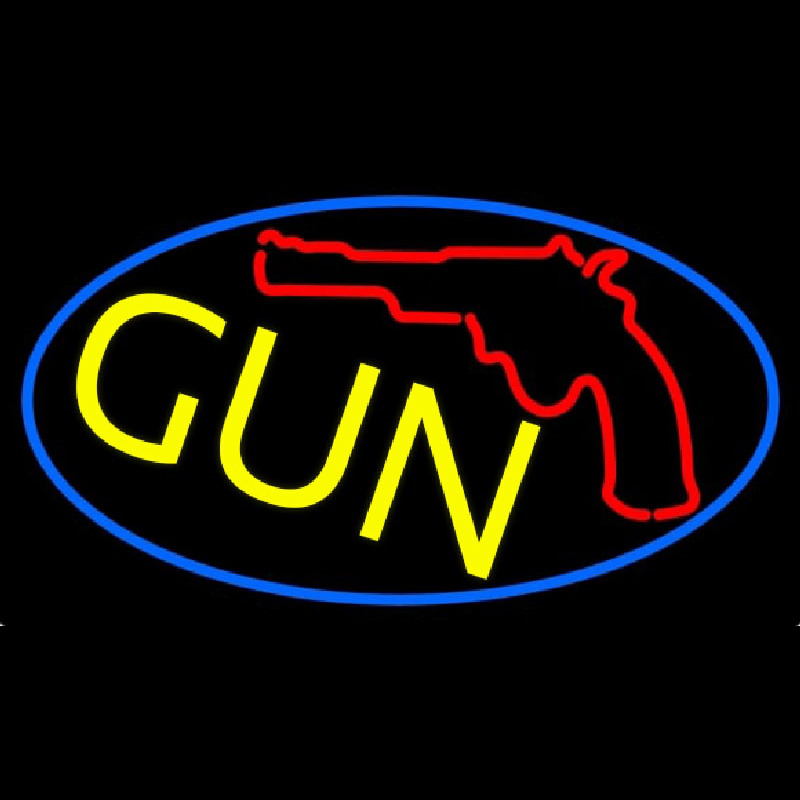 Gun With Logo Leuchtreklame