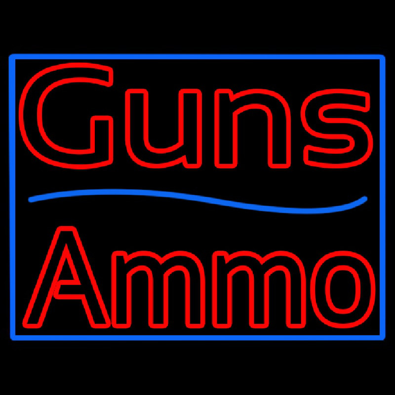 Guns Blue Line Ammo Leuchtreklame