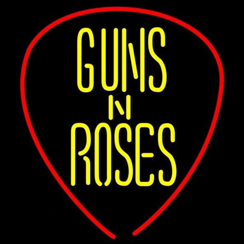 Guns N Roses Guitar Pick Rock Band Leuchtreklame