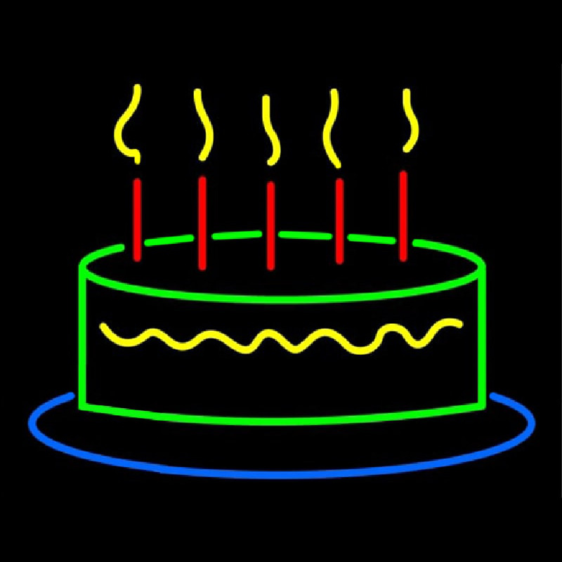 Happy Birthday Cake Leuchtreklame