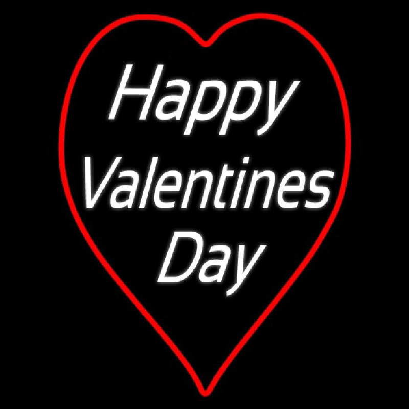 Happy Valentines Day Heart Logo Leuchtreklame