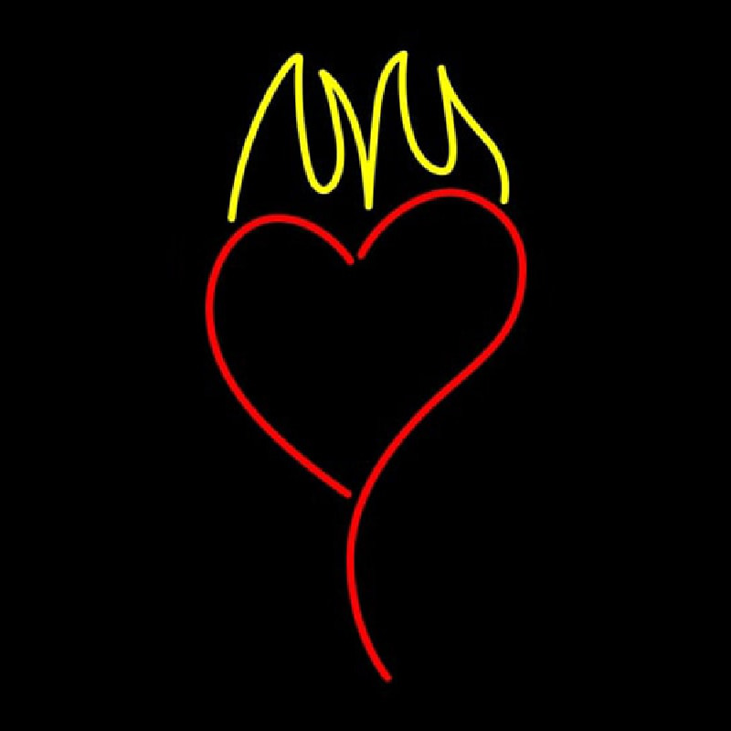 Heart With Flame Leuchtreklame