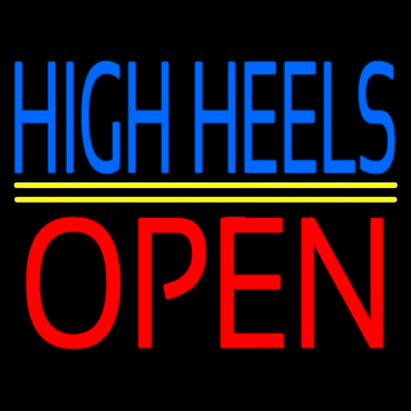 High Heels Open With Line Leuchtreklame