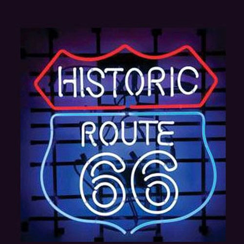 Historic Route 66 Laden Offen Leuchtreklame
