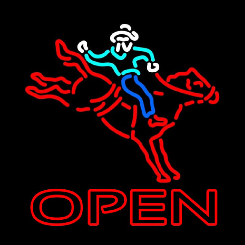 Horse Riding Open Leuchtreklame
