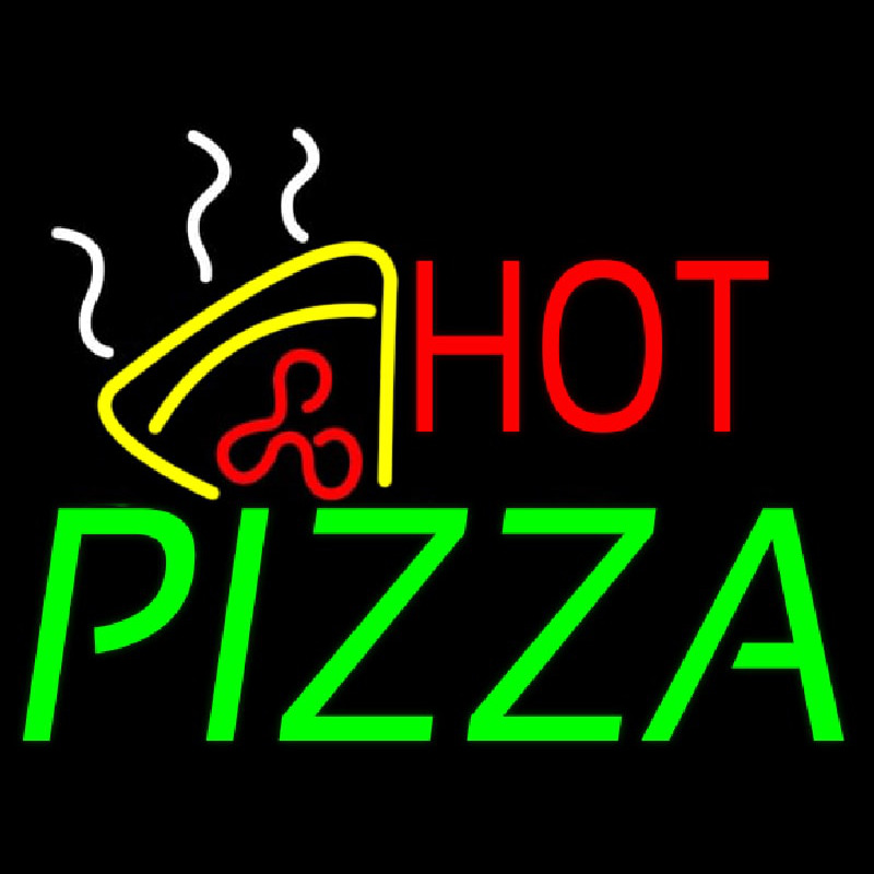 Hot Pizza With Pizza Leuchtreklame