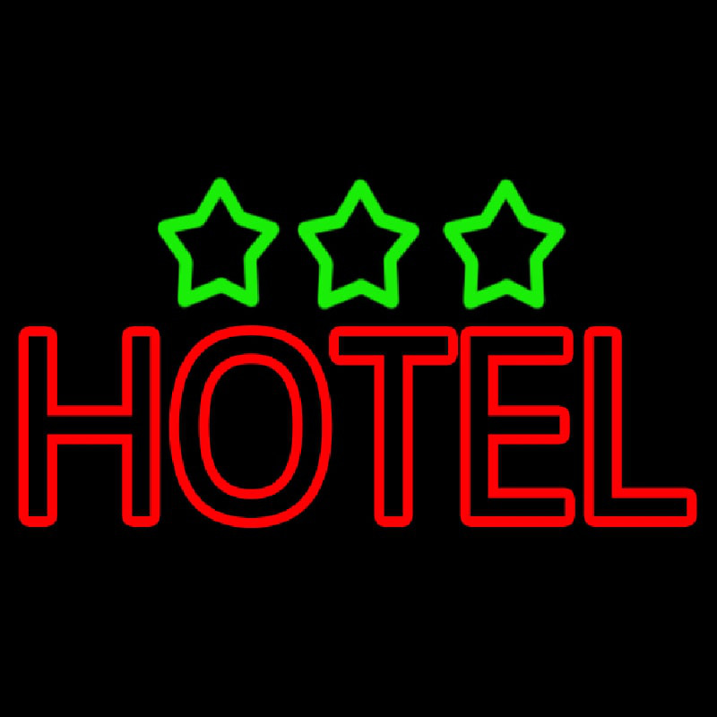 Hotel With Stars Leuchtreklame