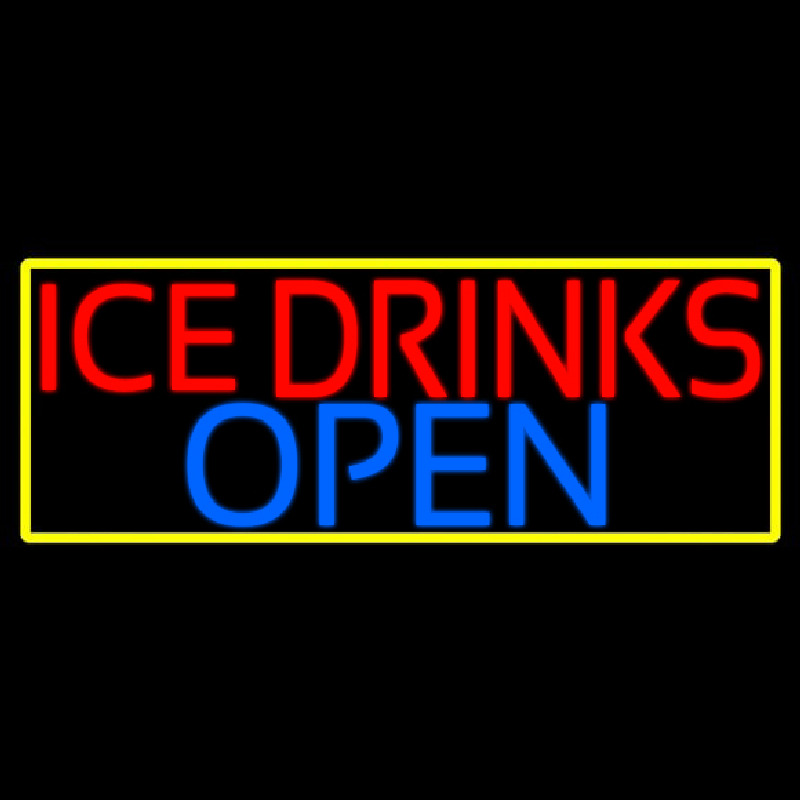 Ice Cold Drinks Open Leuchtreklame