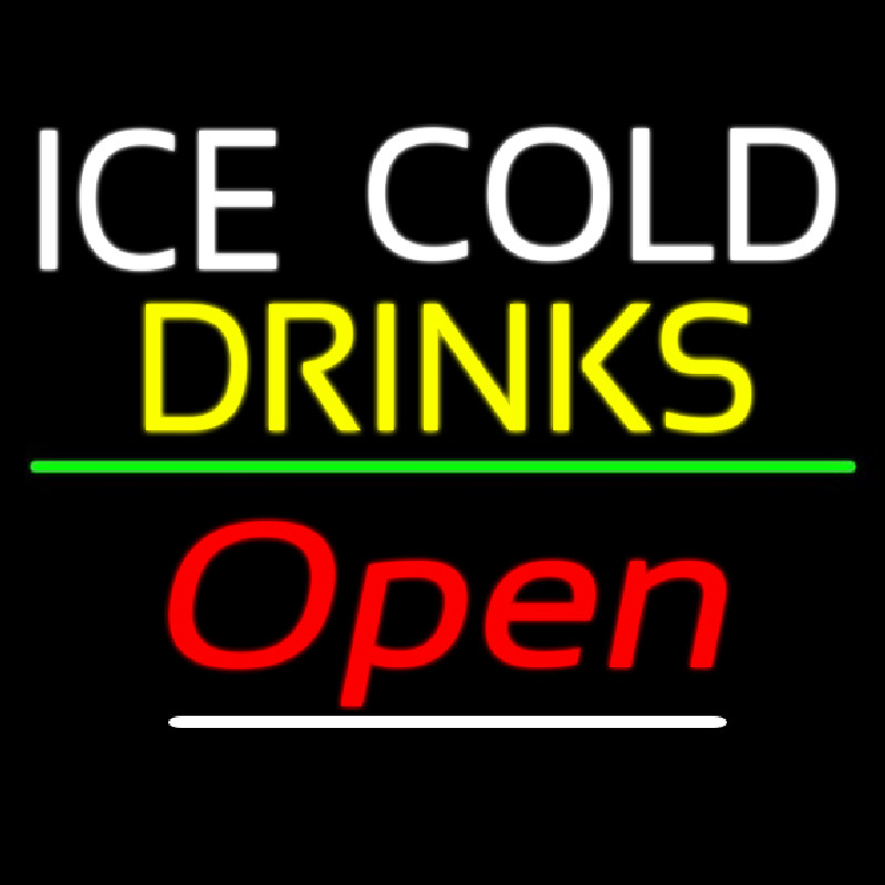 Ice Cold Drinks Open Leuchtreklame