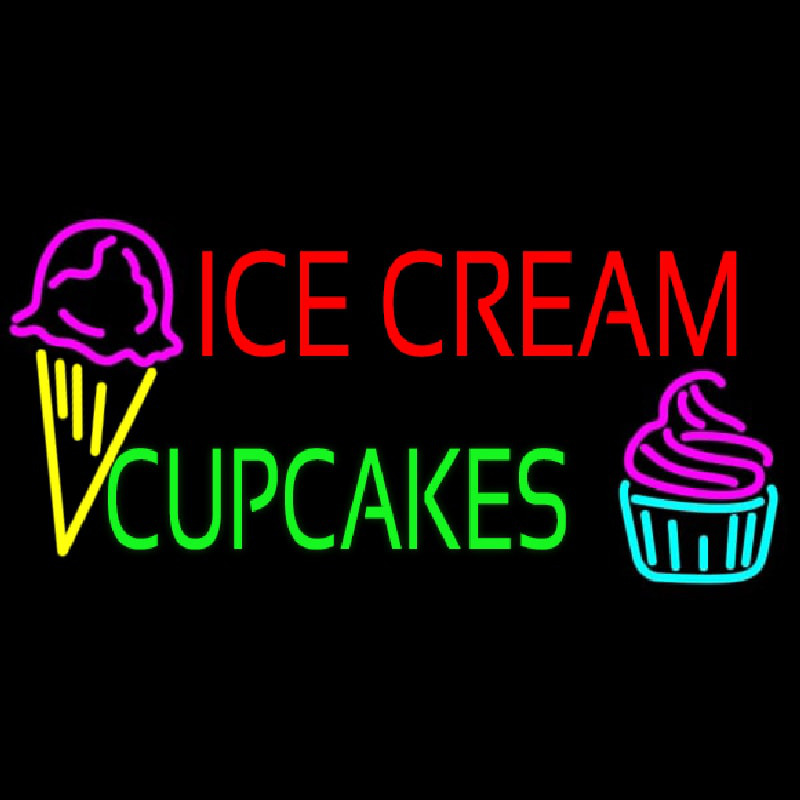 Ice Cream Cupcakes Leuchtreklame
