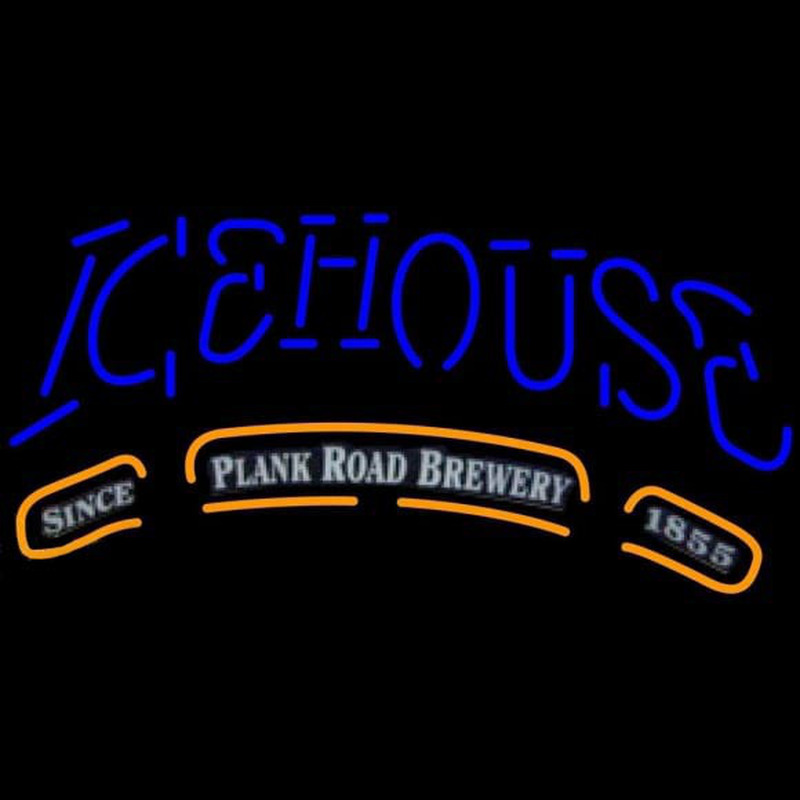 Icehouse Plank Road Brewery Blue Beer Sign Leuchtreklame