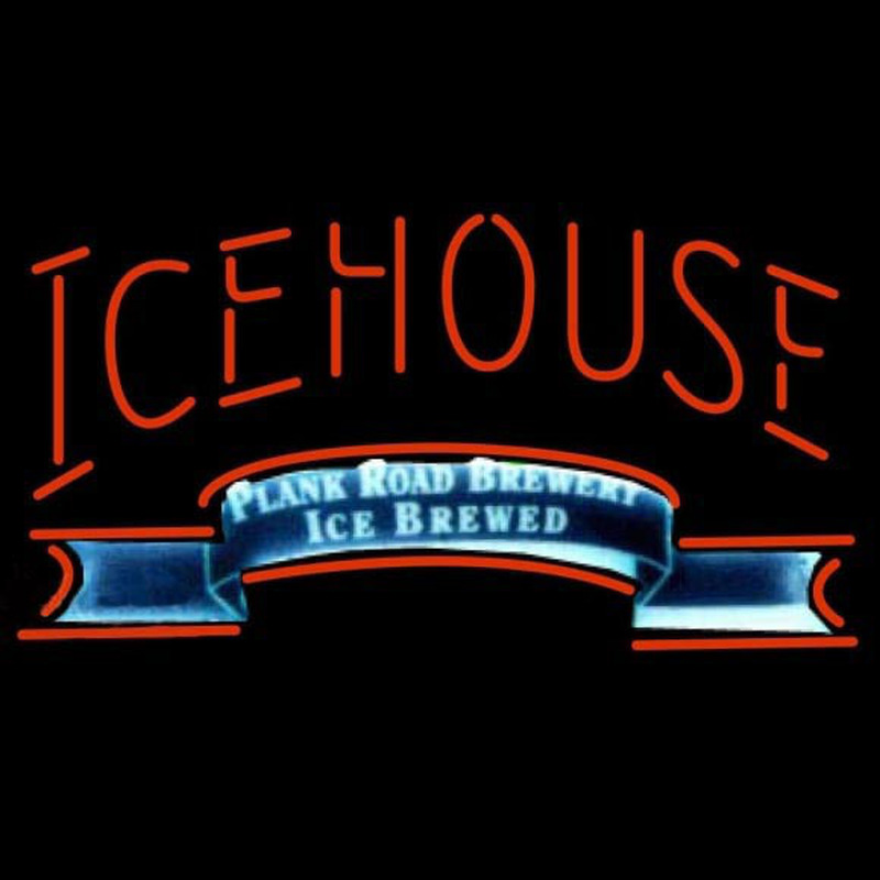 Icehouse Plank Road Brewery Red Beer Sign Leuchtreklame