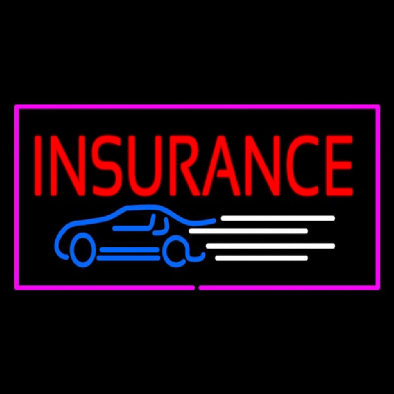 Insurance Car Logo Pink Border Leuchtreklame