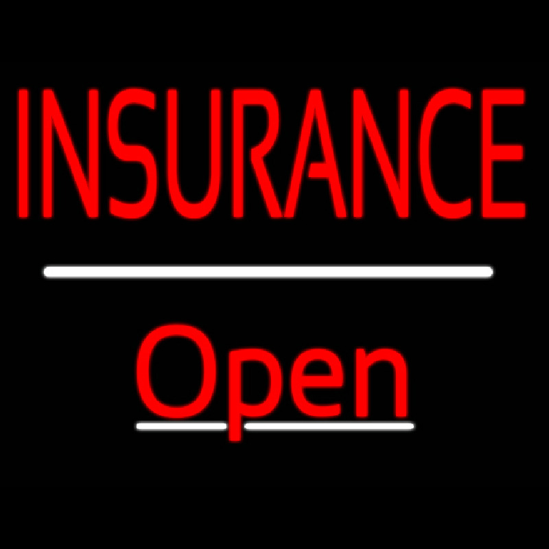 Insurance Open White Line Leuchtreklame